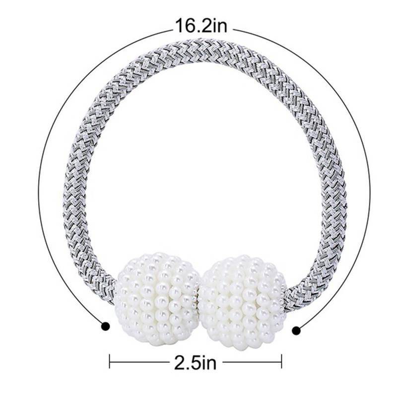 9 Colors Pearl Magnetic Ball Straps Simple Woven Curtain Buckle Clips Hook Holder Non-perforated Magnetic Curtains Tape Home