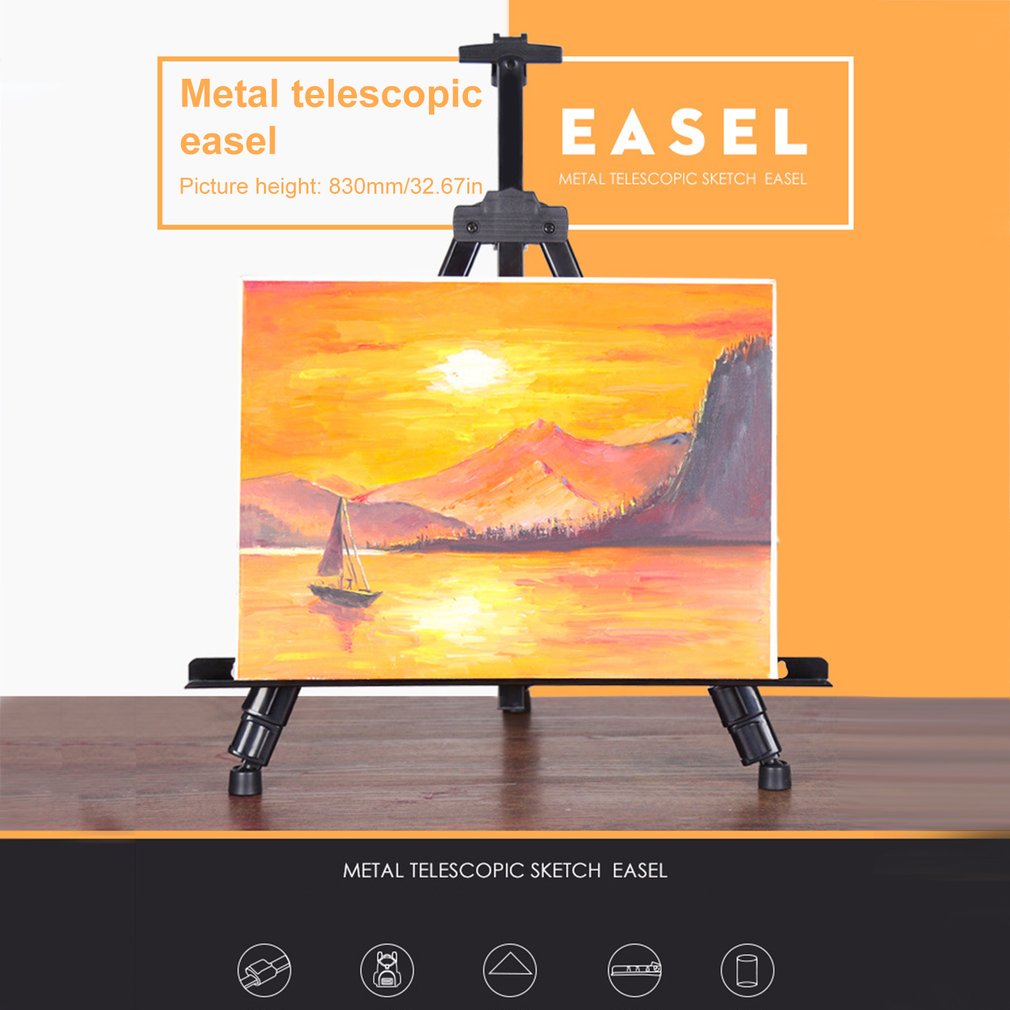 Portable Adjustable Metal Sketch Easel Stand Foldable Travel Easel Sketch Display Easel Stand Folding Easels For Artist
