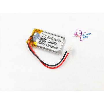 XHR-2P 2.54 800mAh 802035 point reading pen Bluetooth speaker school paper 3.7V polymer battery