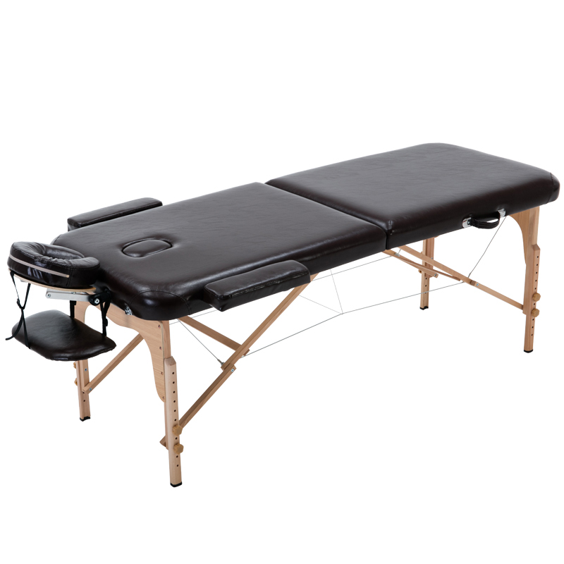 Folding Beauty Bed 185cm length 70cm width Professional Portable Spa Massage Tables Foldable with Bag Salon Furniture Wooden