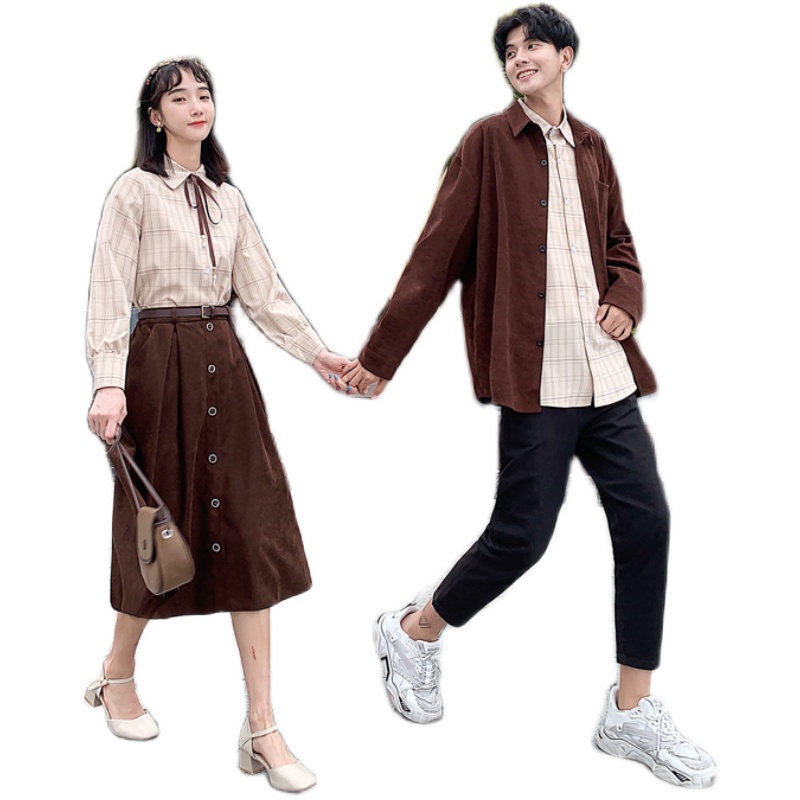 Autumn fine shirt fashion corduroy jacket man couples clothes