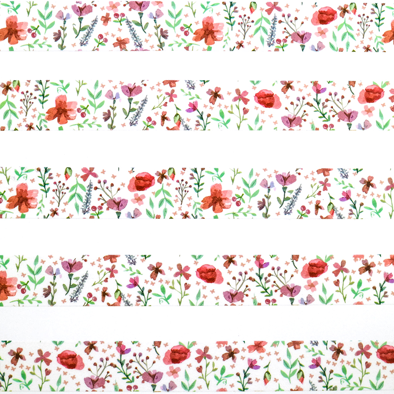 1 PCS Creative Poppy Flowers Washi Tape Adhesive Paper Tape School Office Supplies Decorative Masking Tape Sticker 15mm*10m