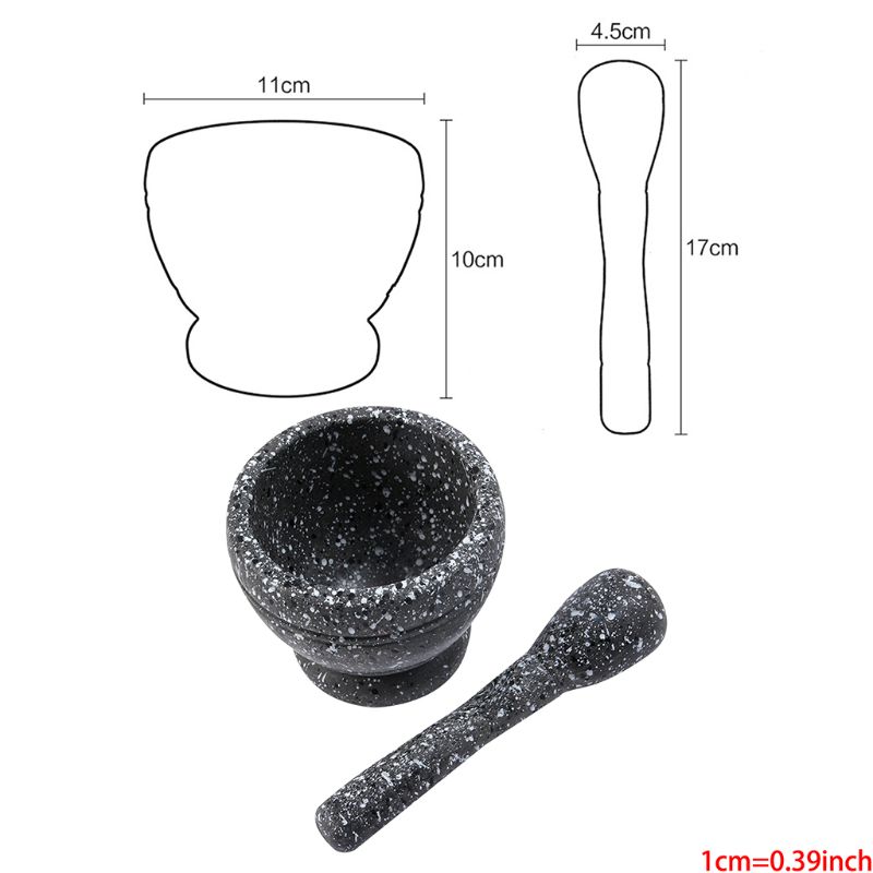 Resin Mortar Pestle Tool Set 11 Cm Large Mortar Kitchen Herbs Spices Food Shredi 896A