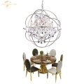 Classic Crystal Chandeliers Lighting Orb LED Candle Creative Lustre Light Fixture for Living Room Bedroom Dining Room Villa