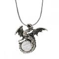 Pterodactyl Crystal Pendant Circle Chain Necklace