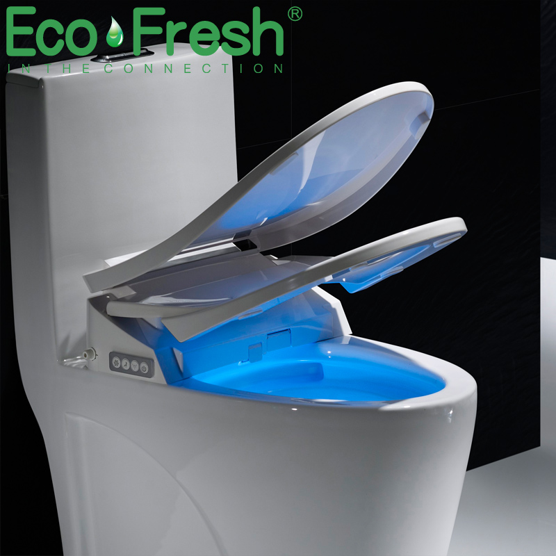 Ecofresh bathroom smart toilet seat cover electronic bidet clean dry seat heating wc gold intelligent led light toilet seat