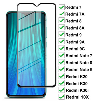 9D Protection Glass For Xiaomi Redmi 9A 9C 7A 8A 10X K20 K30 Pro K30i Screen Protector Redmi Note 8T 9S 7 8 9 Pro Max Glass Film