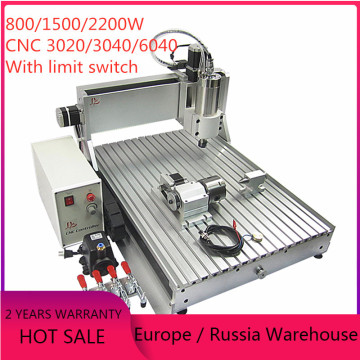 cnc router 3020 automatic woodworking engraving 3040 PCB carved 3d metal jade milling machine 6040 with limit switch