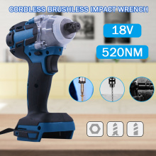 Cordless Impact Wrench Electric Power Tool 18V Rechargeable Brushless Motorized Wrench 1/2 Socket Handheld Tools Without Battery