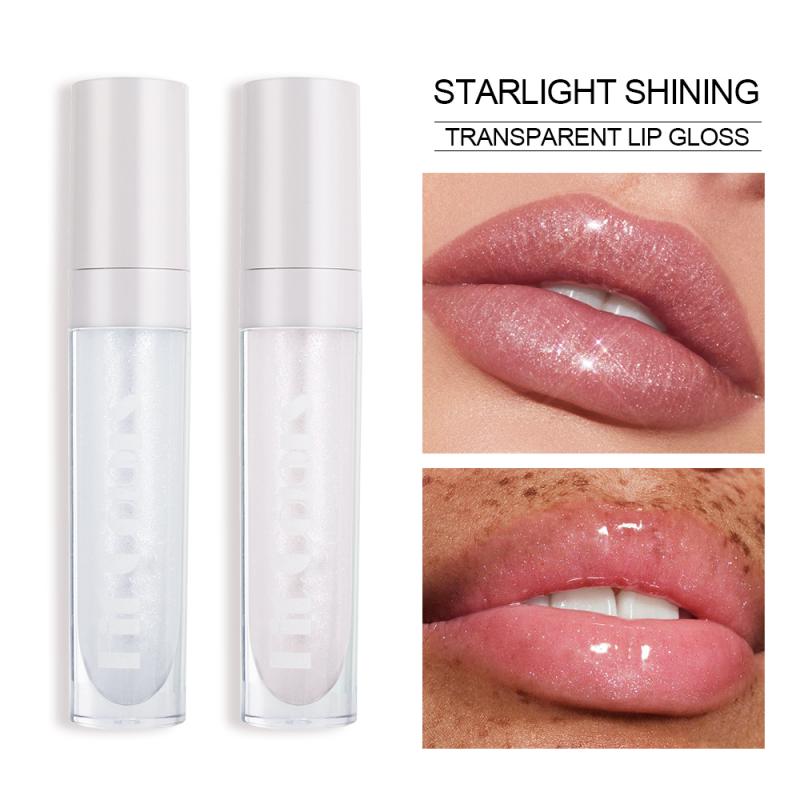 1 Pcs Glass Pearlescent With Glitter Lipstick Moisturizing Colorless Lip Gloss Professional Women Lips Makeup Cosmetic TSLM1