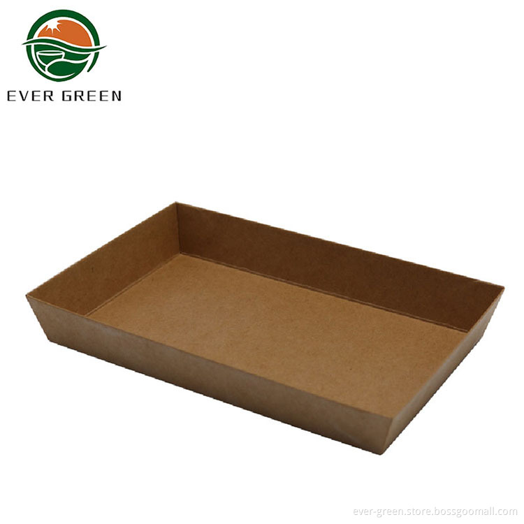 Rectangle Eco Friendly Disposable Brown Paper Container