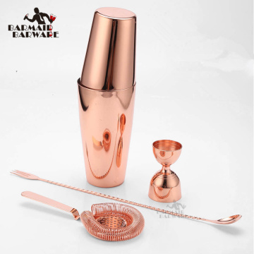 Cocktail Shaker Bar Set Stainless Steel 4 PCS Copper Plated Cocktail Shaker Mixer Drink Bartender browserKit Bars Set Tools