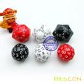 Bescon New Polyhedral Dice 60-sided Dice, D60 die, D60 dice, 60 Sides Dice, 60 Sided Cube of White Color