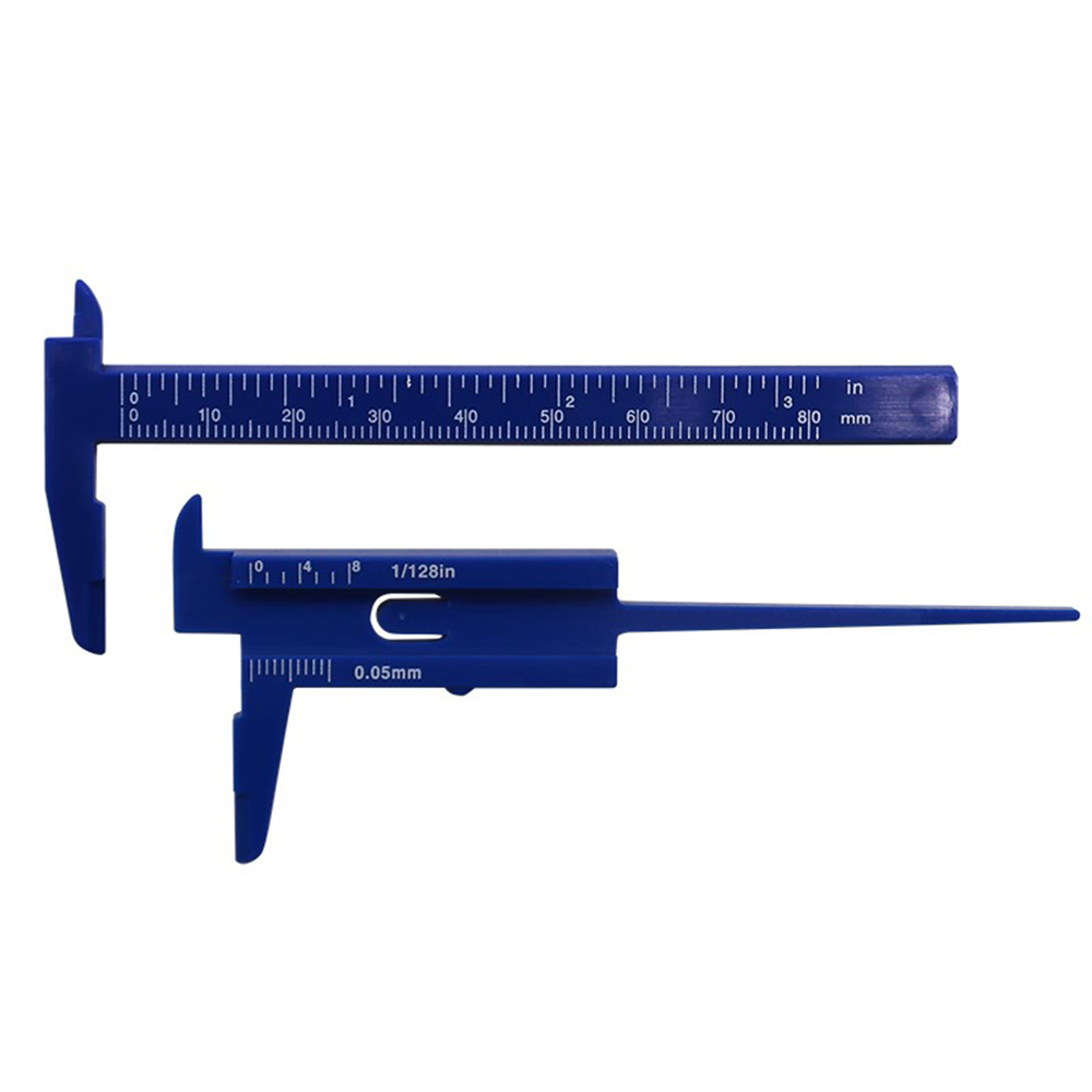 1Pcs 0-80mm Double Rule Scale Plastic Vernier Caliper Measuring Student Mini Tool Ruler