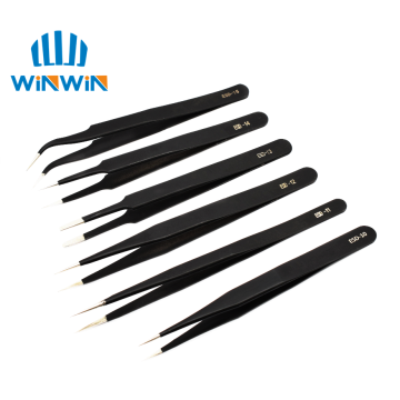 1.5mm Industrial Tweezers Anti-Static Stainless Steel Tweezer Set Mobile Phone Repair Tools ESD Precision Tweezer ESD10 to ESD15