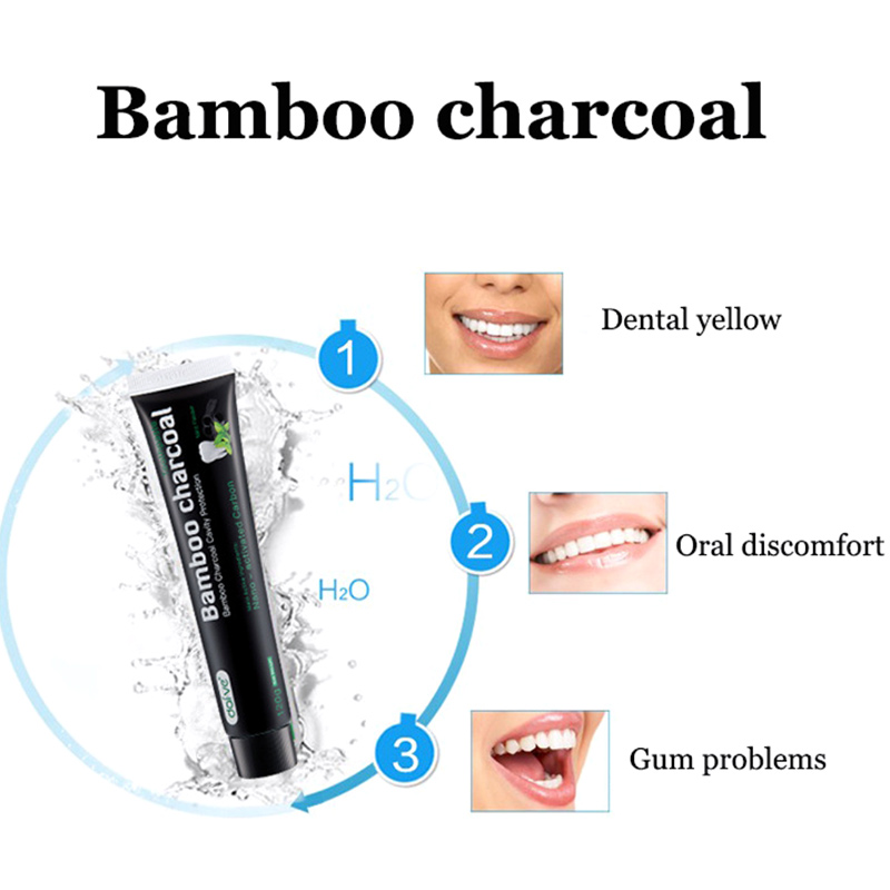 Bamboo charcoal whitening toothpaste Remove Stains Fresh Breath Whitening Gum Care Strong Teeth Toothpaste