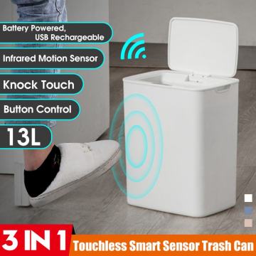 Smart Trash Can Wireless Sensor Automatic Trash Bin Touchless Garbage Bin Bathroom Toilet Dustbin Kitchen Household Waste Bin