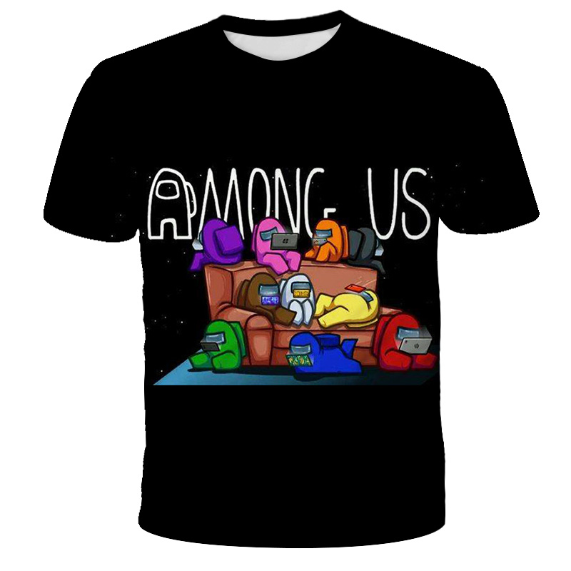 Boys Girls T Shirt Among Us Impostor Short Sleeves For Boy Cartoon Print Kids Children Clothes Tops 4-14 Year Boys 3D T shirt