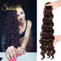 Saisity Ombre Braiding Hair Synthetic Dark Blonde Extensions Deep Wave Crochet Braids Hair Bundles Bug 80g/pack 1pc