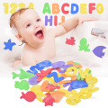 Alphanumeric Letter Puzzle Bath Toys Soft EVA Kids Baby Bathroom Water Toys Early Educational Suction Up Fish Bathing Toy
