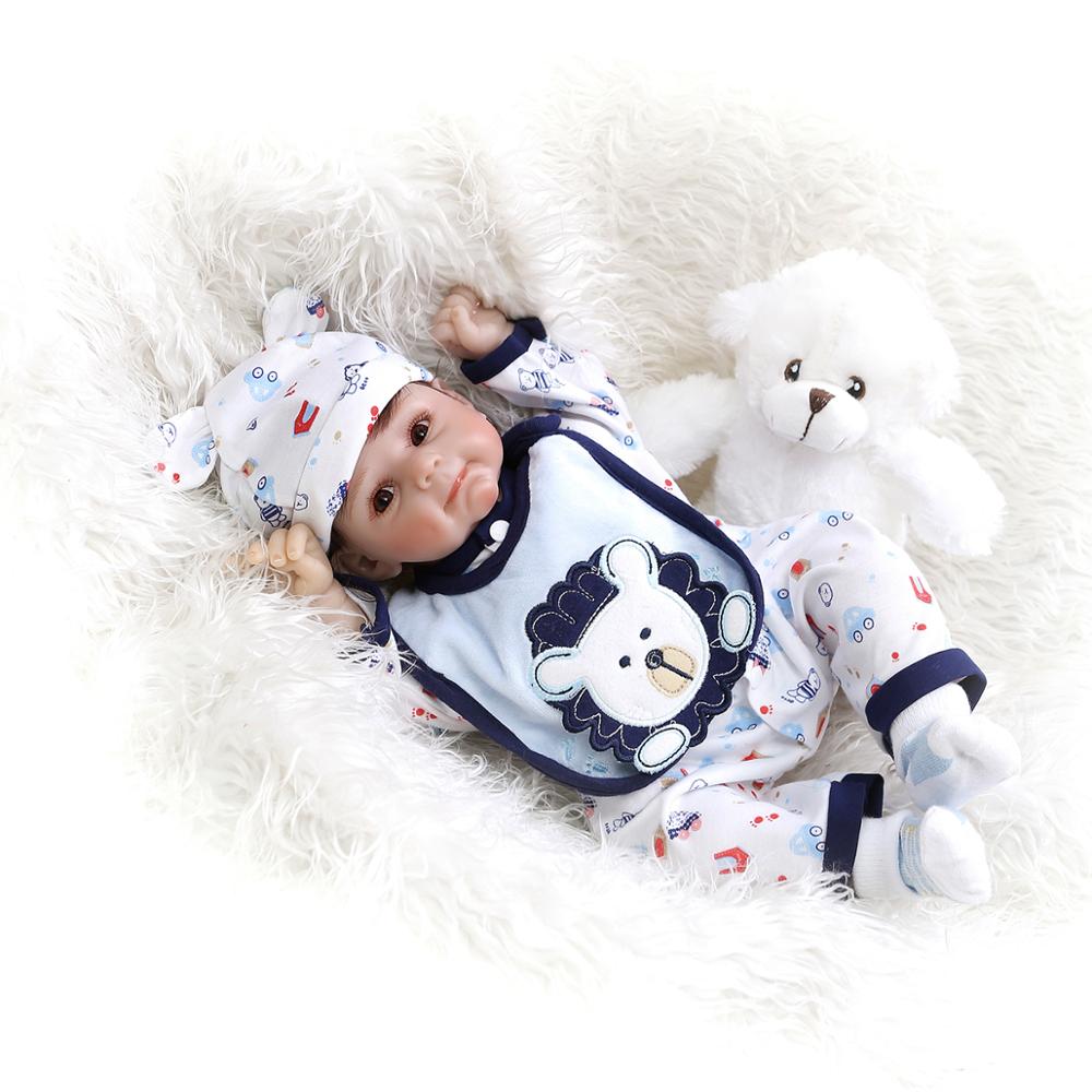 NPK 50CM soft body reborn baby boy set handmade doll Boneca Silicone Soft Vinyl Gentle Touch Newborn Bebe