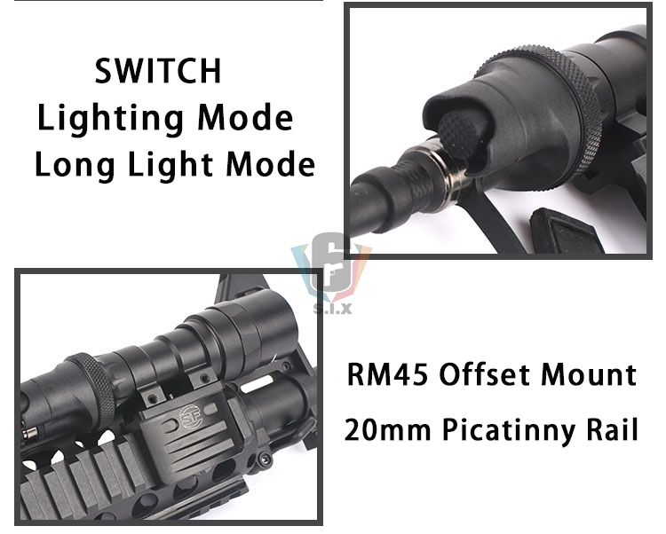 Tactical Surefir M312 Scout Light With RM45 Offset Mount Tactical Airsof Flashlight