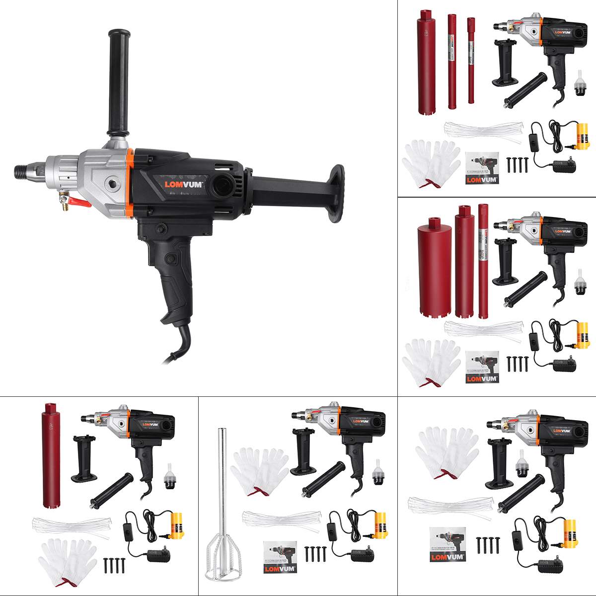 2000W 180mm High power Electric Drills Diamond Core Electric Drilling Machine Handheld Concrete Core Drill Machine Water Pump