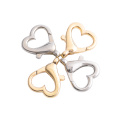 10pcs/lot Alloy Heart Shape Lobster Clasp Key Chain Split Hooks For DIY Jewelry Making Necklace Bracelet Connector Accessory