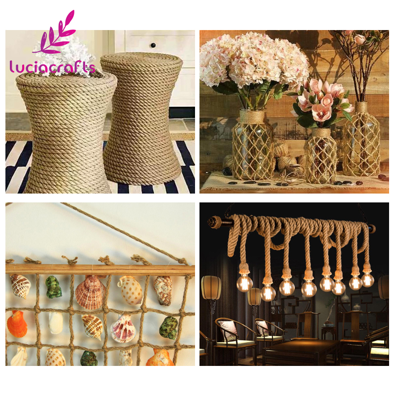 Lucia crafts 1roll/lot Natural Hemp String Rope Jute Twine Cord DIY Floral Craft Scrapbooking Wedding Tags Decor V0505