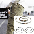 Punk Mens Jewelry Hip Hop Natural Stone Metal Rock Trousers Hipster Pant Jean Keychain Stainless Steel Wallet Belt Chain Keyring