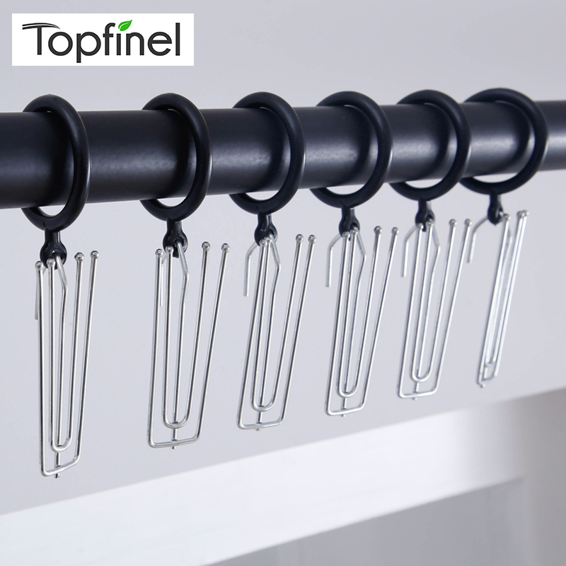 Topfinel Stainless steel Curtain Hooks High Quality Fasteners for Curtains Metal Curtain Accessories for Poles, Tracks and Rail