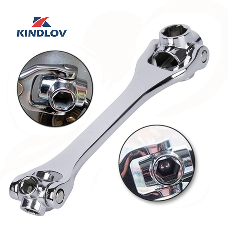 KINDLOV Torque Wrench 8 In 1 Universal Allen Key Set 8-21mm Hex Wrench Multitool 360 Degree Rotating Bicycle Spanner Hand Tools