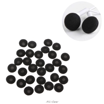 Earphone Accessory 30Pcs 15mm Soft Sponge Earphone Earbud Pad Covers Replacement For MP3 MP4 Mobile Phone