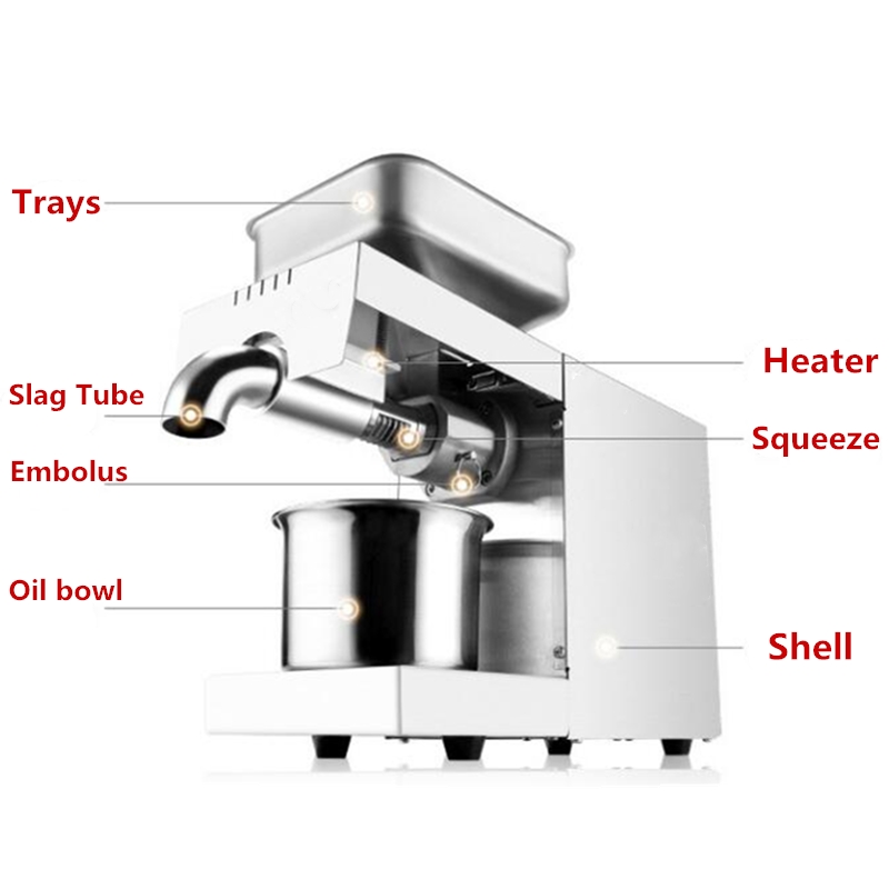 Stainless Steel Automatic Small Seed Oil Extractor Machine, Cold sesame Oil Pressed Expeller, Peanut ,Soybean Oil Press Machine