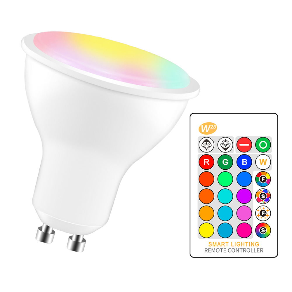 Smart Bulb GU10 RGBW 5W Led Dimmable Compatible For Home Bedroom Light Remote Control By Smartphone Tubes