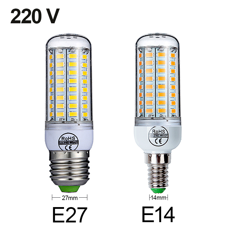 Goodland E27 LED Lamp 220V LED Bulb SMD 5730 E14 LED Light 24 36 48 56 69 72 LEDs Corn Bulbs Chandelier For Home Lighting