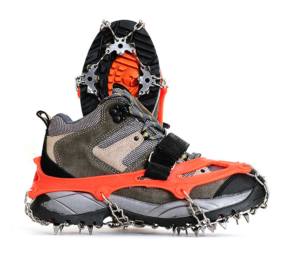 Quality Outdoor Climbing Antiskid Crampons Winter Walk 18 Teeth Ice Fishing Snowshoes Manganese Steel Slip Shoe Covers