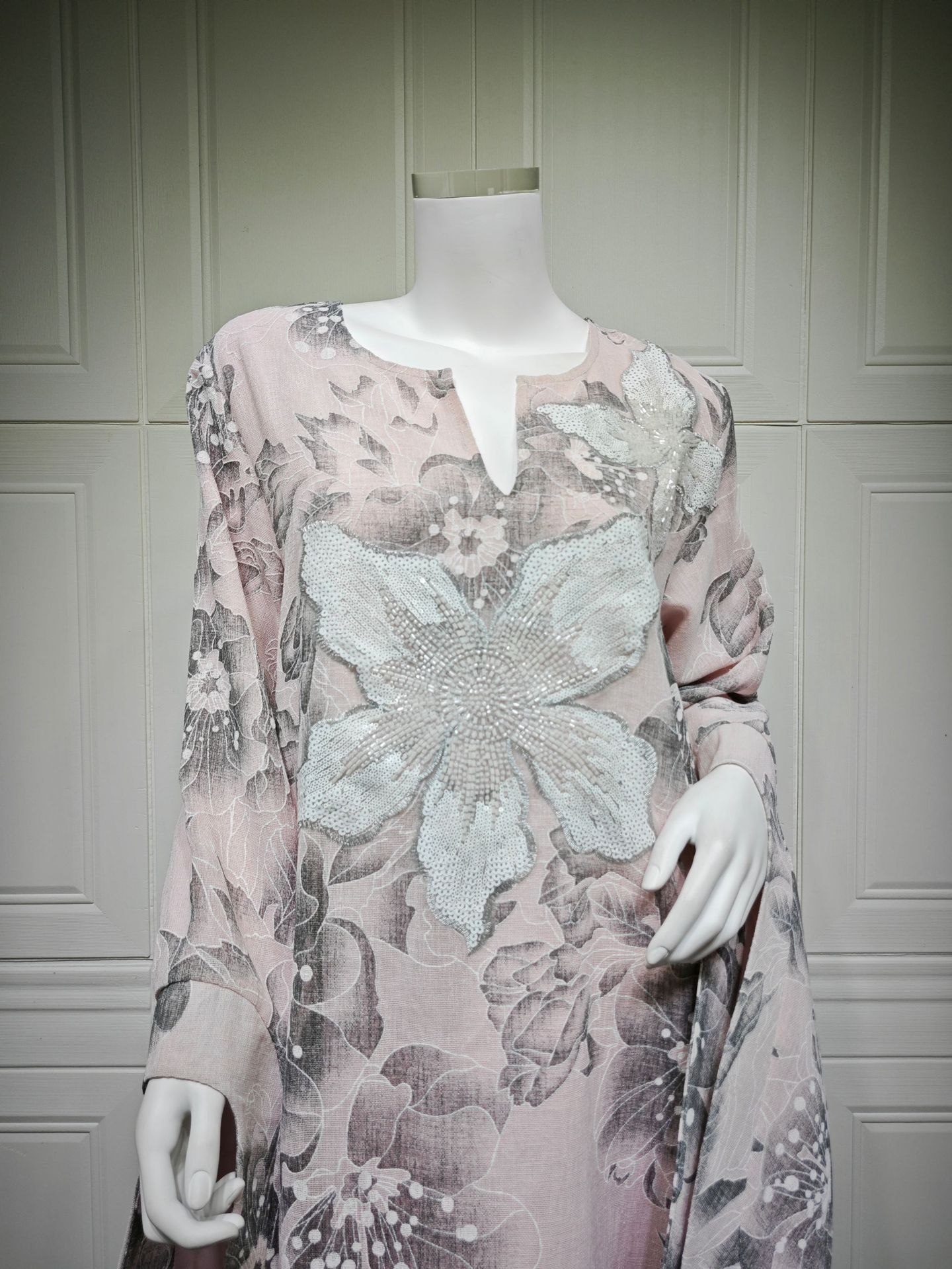 Sequined Jalabiya Abaya Dress AB490 (12)