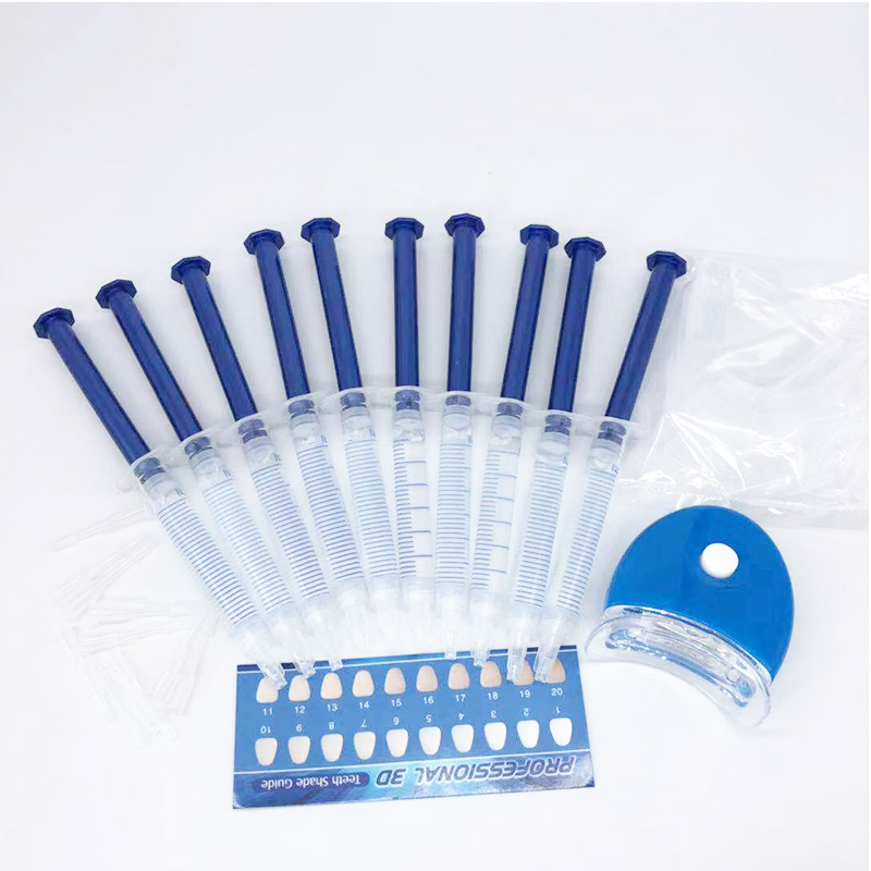 10pcs Peroxide Teeth Whitening Kit Bleaching System Bright White Smile Teeth Whitening Gel Kit With LED