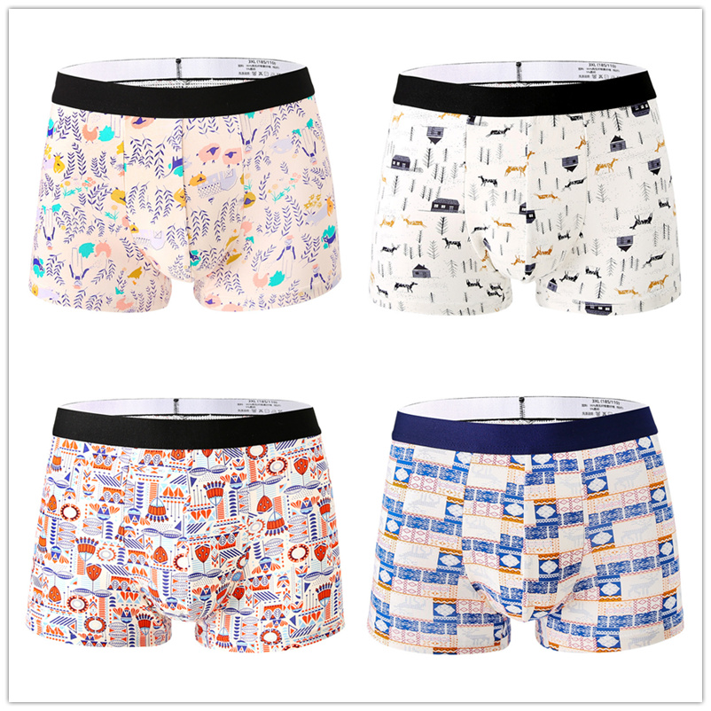 New-4pcs-Fashion-Mens-Underwear-Body-Fit-Breathable-Boxer-Sexy-Print-Boxers-Color-modal-Underwear-4PCS_副本