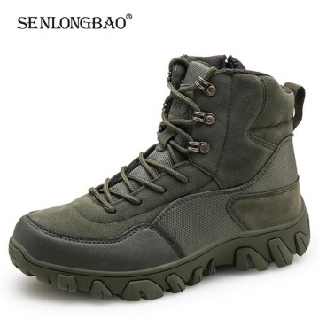 Military Tactical Mens Boots Special Force Leather Waterproof Desert Boots Combat Ankle Boot Army Work Men's Shoes Size 39-47
