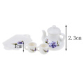 1:12 Doll house miniature chintz flower cups pot plate set decor furniture toy