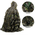 New Lifelike 3D Leaves Camouflage Poncho Cloak Stealth Suits Outdoor Woodland CS Game Clothing for Shooting Birdwatching Set