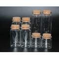 5PCS 25/30/40/50/60/70/80/80ml Glass Bottles Wishing Bottle Empty Sample Storage Jars Spice Jars with Cork Stopper- Transparent