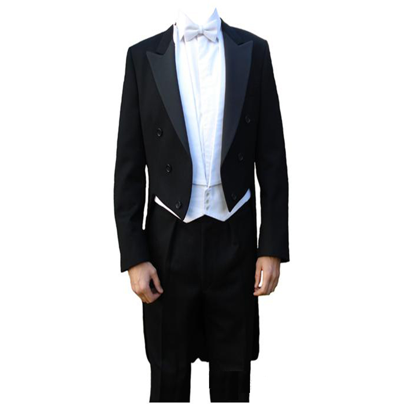 Black Longcaot Mans Suit For Wedding Business Suit Dinner Suit Party Suit Wedding Dress Prom Dresses Groom Wear Three Piece Suit