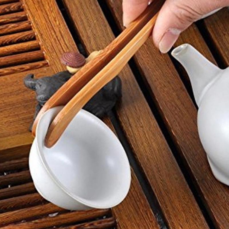 1pc 18cm Bacon Tea Utensil Sugar Bamboo Salad Tongs Kongfu Tea Wooden Tea Clip Food Toast Tea Tweezer #63