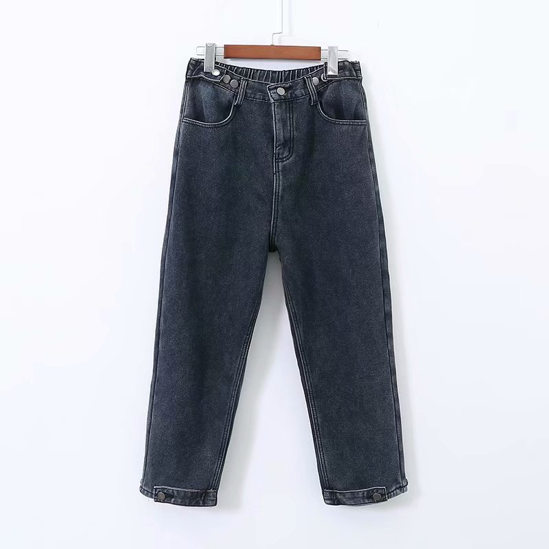 Loose Vintage Thick plus velvet Jeans Woman High Waist Winter/Autumn Boyfriend Jeans for Women Mom Jeans Cowboy Harlan Pants 5XL
