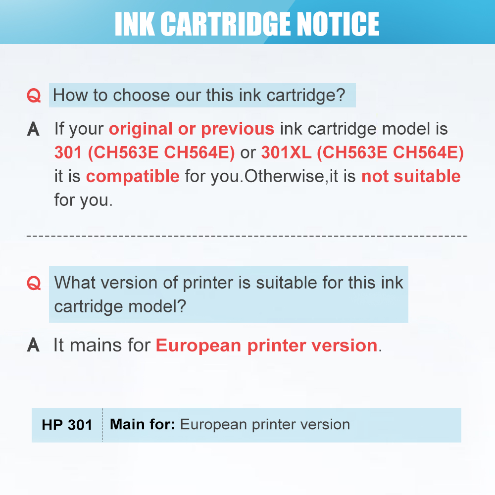 QSYRAINBOW 1 x Remanufactured Ink Cartridges For HP 301 XL HP301 HP301XL 301XL Deskjet D1010 4500 2510 2540 2542 3000 3050
