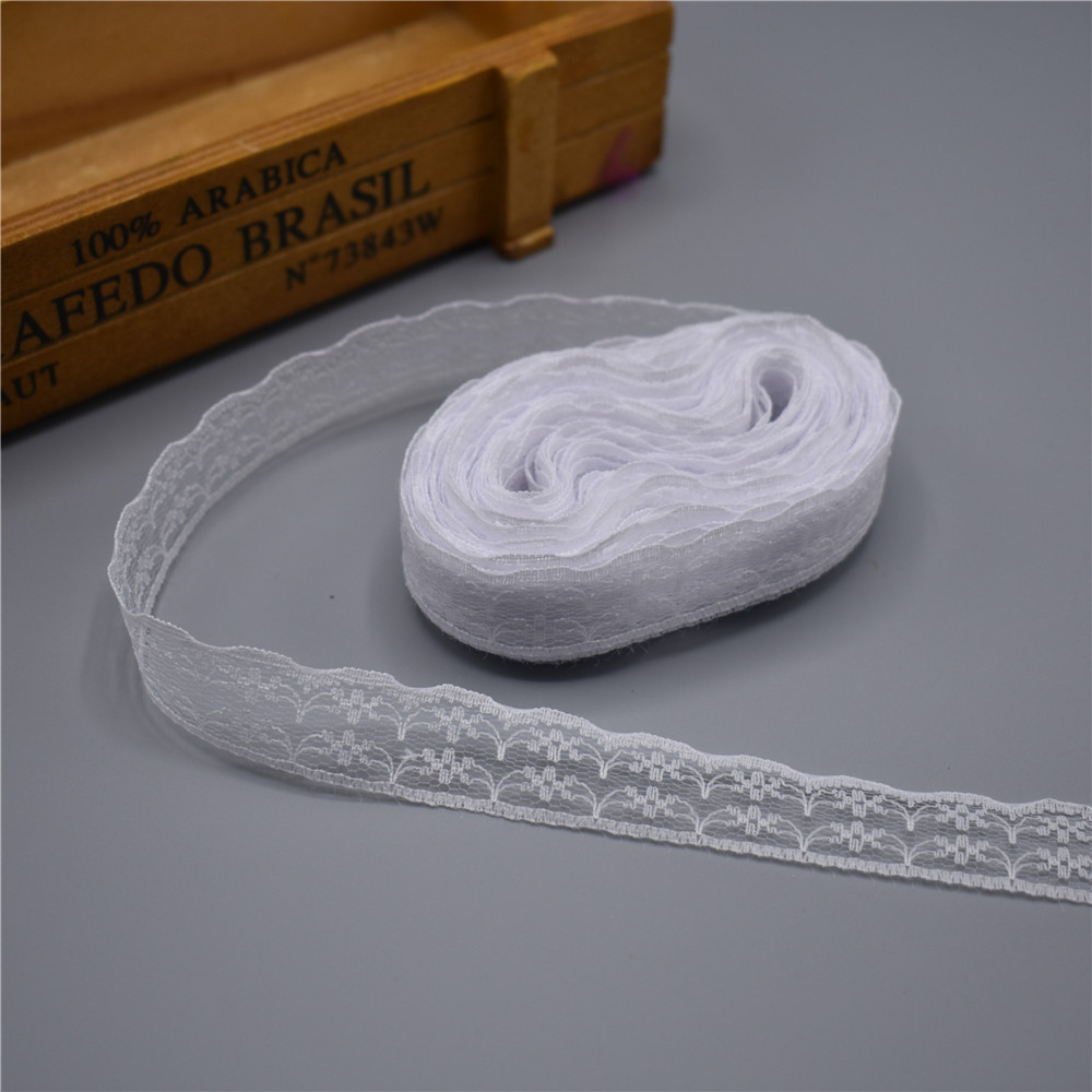 10 Yards Lace Ribbon Tape 22MM Wide White Lace Trim Fabric DIY Embroidered Net lace trimmings for sewing accessories Decoration