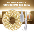 5V USB Powered Smart LED Kitchen Cabinet Light Montion Sensor Lamp Waterproof Wireless PIR Strips Stairs Wardrobe Bed Side Tapes